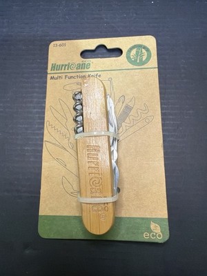 Hurricane Eco Multi Function Knife Bamboo Handle 10-in-1 Pocket Tool NEW