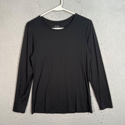 Uniqlo Heattech Long Sleeve Black T-Shirt Size Large