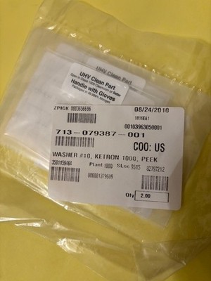 Lot of  2 ,Lam Research  New   713-079387-001  ,  Washer #10, KETRON 1000 , PEEK
