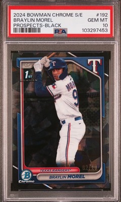 2024 Bowman Chrome Sapphire Braylin Morel Prospects Black /10 PSA 10