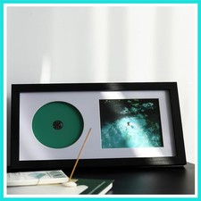 CD Display Frame with Real Glass, Signed Music Disc Wooden Case for Tabletop ...