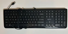 Amazon Basics USB Wired Keyboard KU-0833 Black Full Size QWERTY Plug & Play