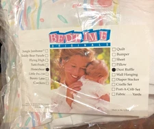 VTG Bedtime Originals Crib Dust Ruffle Pastel Still in packaging - Ships Free