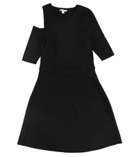 bar III Womens Cutout A-line Dress, black, XS