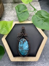 2.5  Polished Gemstone Copper/Brass Wire Wrapped Pendant New Free Ship B7259