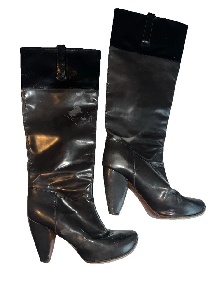 Marc Jacobs Leather Boots 37.5 Knee High Green  - Image 2 of 4