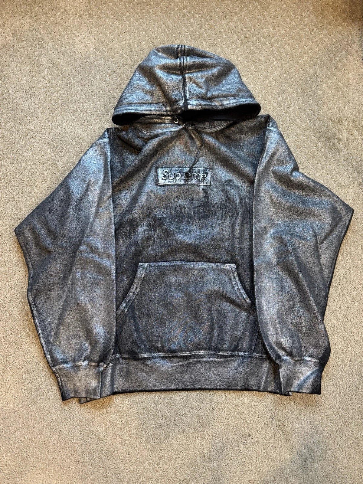 Felpa con cappuccio Supreme x MM6 Maison Margiela Foil Box logo 'Nero' taglia M