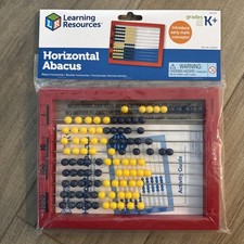 Learning Resources 2-Color Desktop Abacus, Red Frame, Color Coded, Math