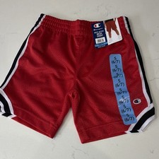 Champion Boys Mesh Athletic Shorts Red Size S 6/7 Drawstring Waist
