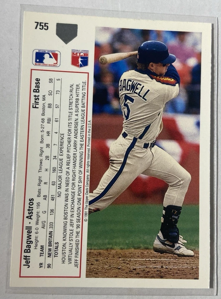 Jeff Bagwell 1991 Upper Deck Rookie Card #755 RC Autograph In Person Auto - Image 4 of 4