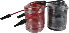 Temco 100' Red + 100' Black 10 Awg/Gauge Solar Panel Extension Cable with M/F So