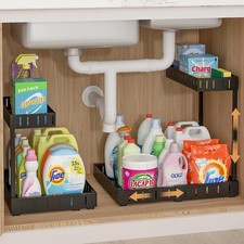 Under Sink Organizer, 2 Tier Expandable Under Cabinet Organizer,