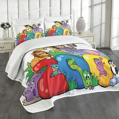 Zoo Tagesdecke Set Zoo-Zeichen Verschiedene Mascots