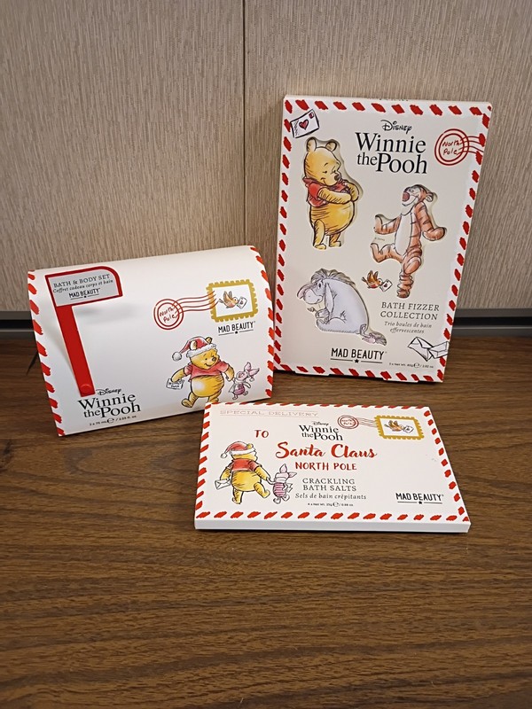 New Mad Beauty/Disney Winnie the Pooh Bath Fizzer & Salts, Body Wash & Lotion