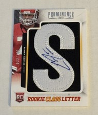 Eric Fisher 2013 Panini Prominence Rookie Class Letter S Auto /102 Patch Chiefs