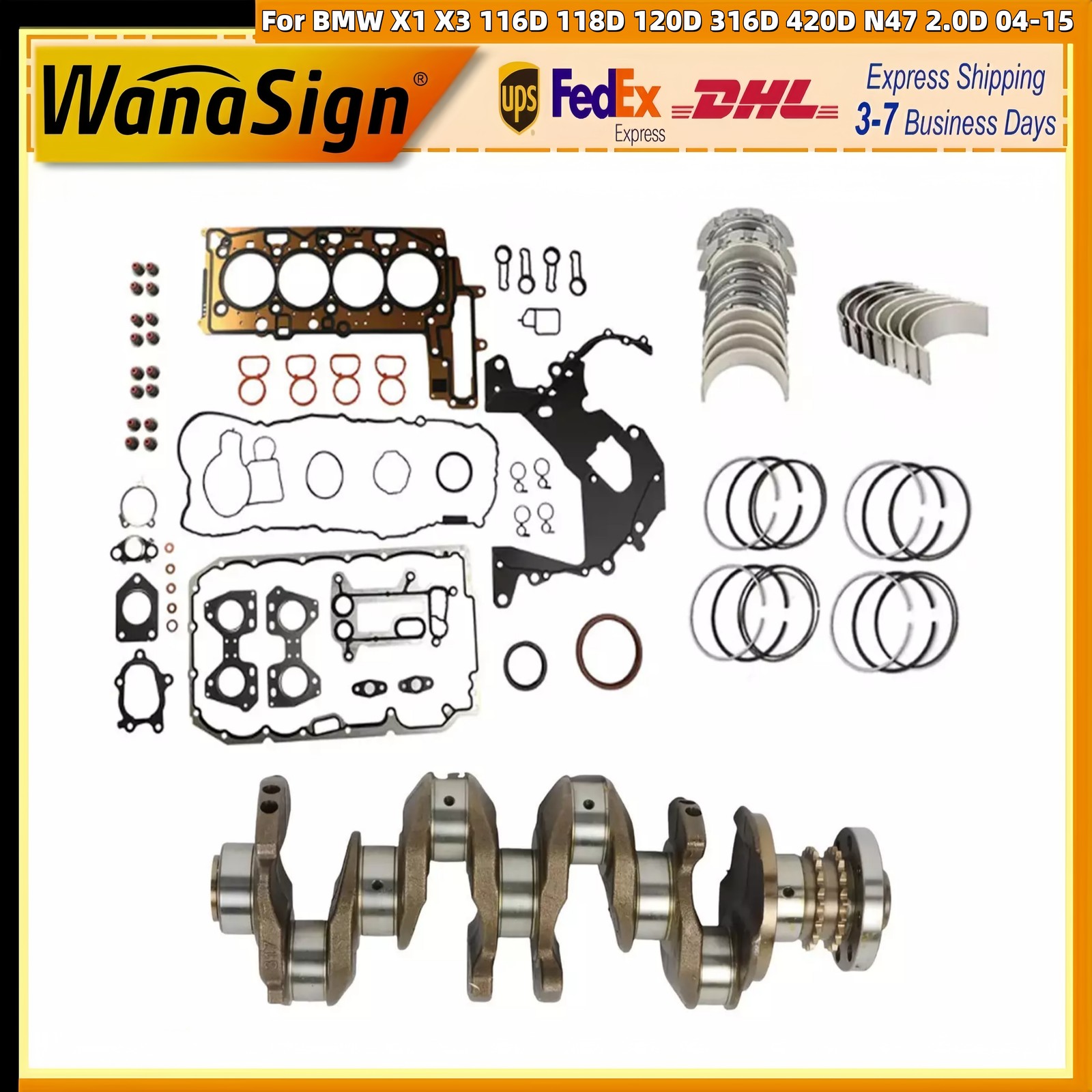 Head Gasket Set Crankshaft For 04-15 BMW X1 X3 116D 118D 120D 316D 420D N47 2.0D