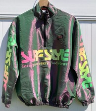 Vintage 90s Surf Style Interplanetary Body Gear Windbreaker Jacket Small Neon