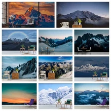 3D Mountains Snow Scenery Self-adhesive Wallpaper Removable Wallpaper Wall Mural