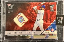 2018 Topps Now Kyle Schwarber 1/10 Home Run Derby Ball Relic Card Cubs Phillies