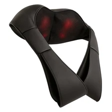 Vivaspa Shiatsu Neck Shoulder Back Massager with Heat – Black Deep Tissue Relief