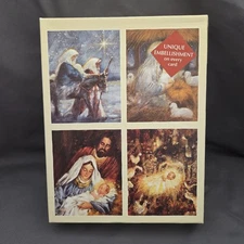 Lang Religious Boxed Christmas Cards Gold Trim Linen Feel 4 Designs 24 Cards New