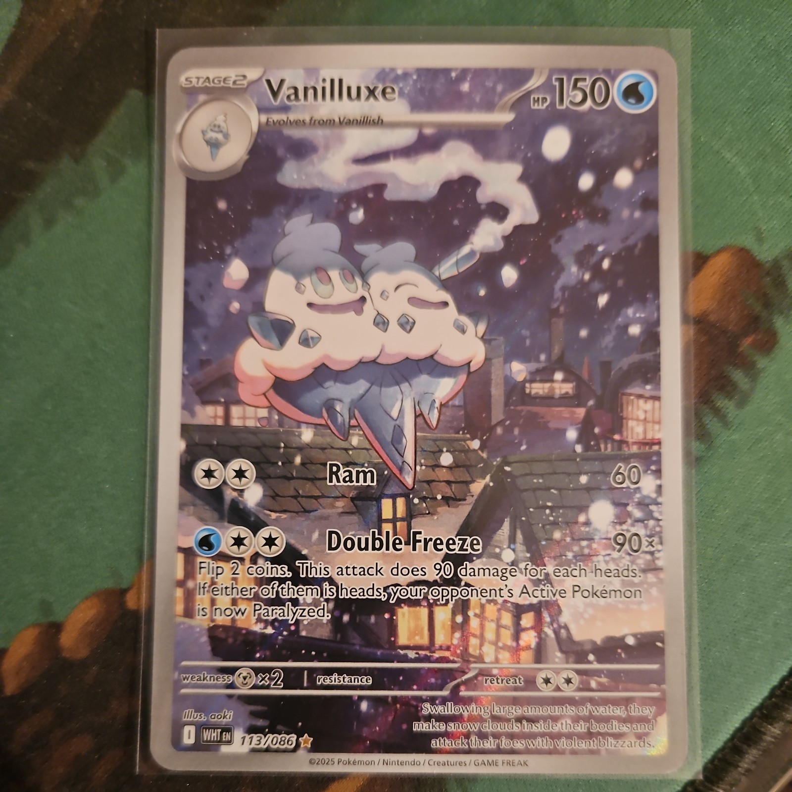 Pokemon White Flare Vanilluxe Illustration Rare Card 113/086 Mint