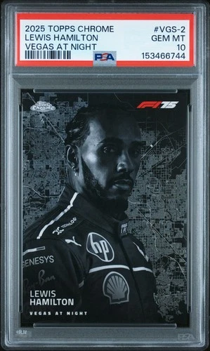 2025 TOPPS CHROME FORMULA 1 VEGAS AT NIGHT #VGS-2 LEWIS HAMILTON PSA 10