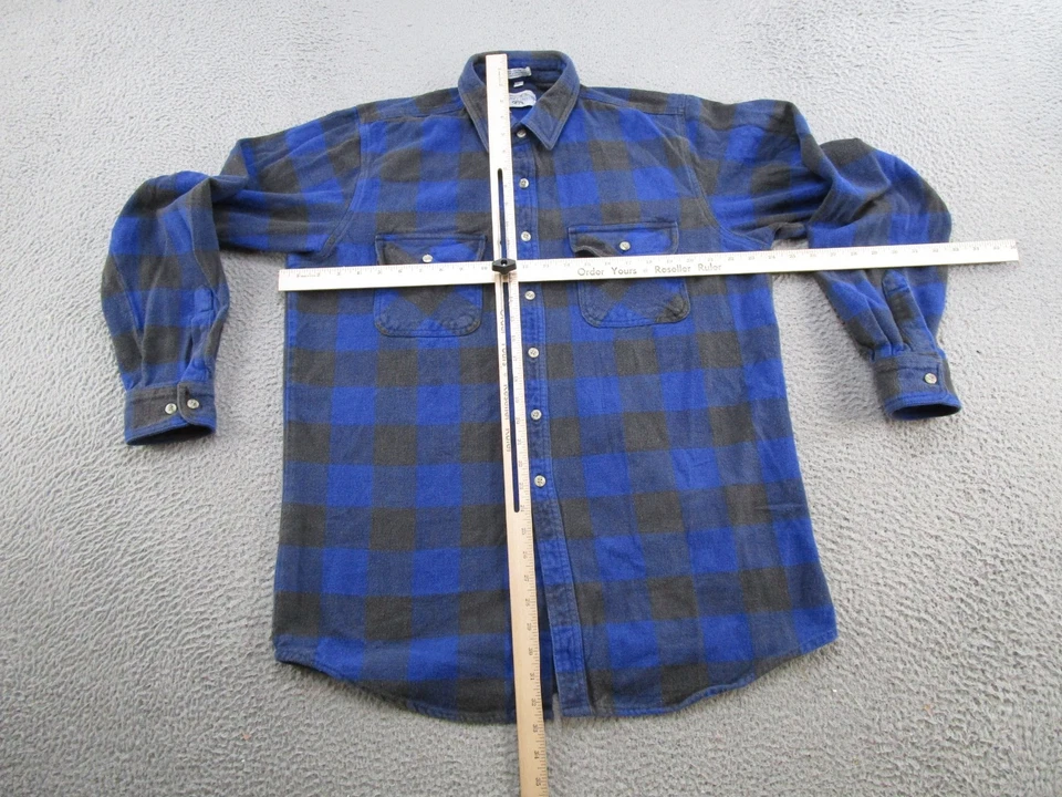 Vintage Eagle Crest Long Sleeve Heavy Button Flannel Shirt Size L Plaid 90s Vtg - Image 3 of 4