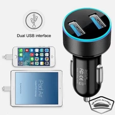 Dual Ports 3.1A USB Car Cigarette Charger Lighter Digital Display w/o Voltmeter