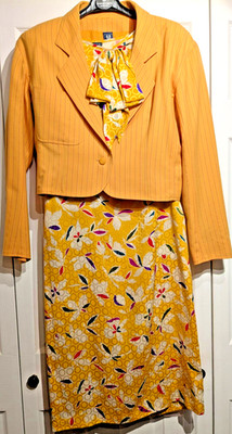 Vintage Emanuel Ungaro Parallele Dress Silk Women 10 Floral Jacket Set Paris