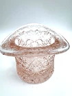 Vintage Fenton Glass Daisy Button Top Hat Vase Pink 3.25 Inch Toothpick Holder