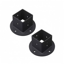 2 Pieces 2-Inch Square Post Base Welded Square Post Base Heavy Duty