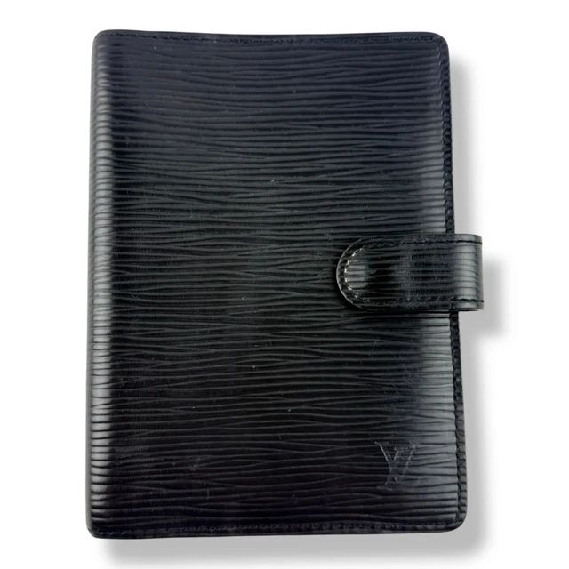 Louis Vuitton Black Epi Leather Small Ring Agenda Wallet
