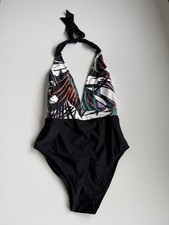 Figleaves Bali Palm Plunge Swimsuit UK 8R Tummy Control NWT