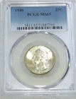 1940 P Washington Silver Quarter PCGS MS65 Frosty White New Holder #L266Q