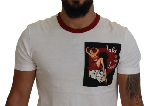 Camiseta DOLCE & GABBANA Algodón Blanco Logo Estampado Cuello Redondo IT44/US34/XS 450usd - Imagen 4 de 10