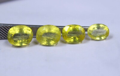 28.35 Ct Superb Sale Oval Shape (4 Piece) Yellow Sapphire Certified Gemstone FSO