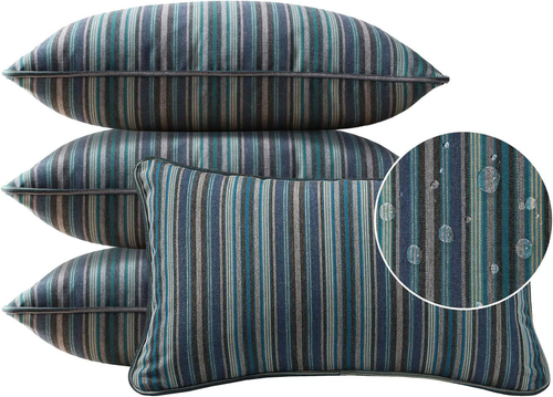 Sunbrella Decorative Outdoor Waterproof Throw Pillows with Inserts, Set of 4, 20