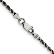 Sterling Silver Solid Rope Chain 16", 18", 20", 22", 24", 26", 30" Inch Lengths