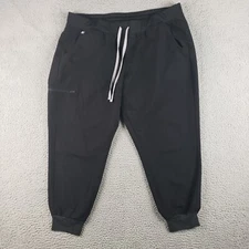 Figs Zamora Jogger Scrub Pants Womens 2XL/P Black Drawstring W18SW2005P