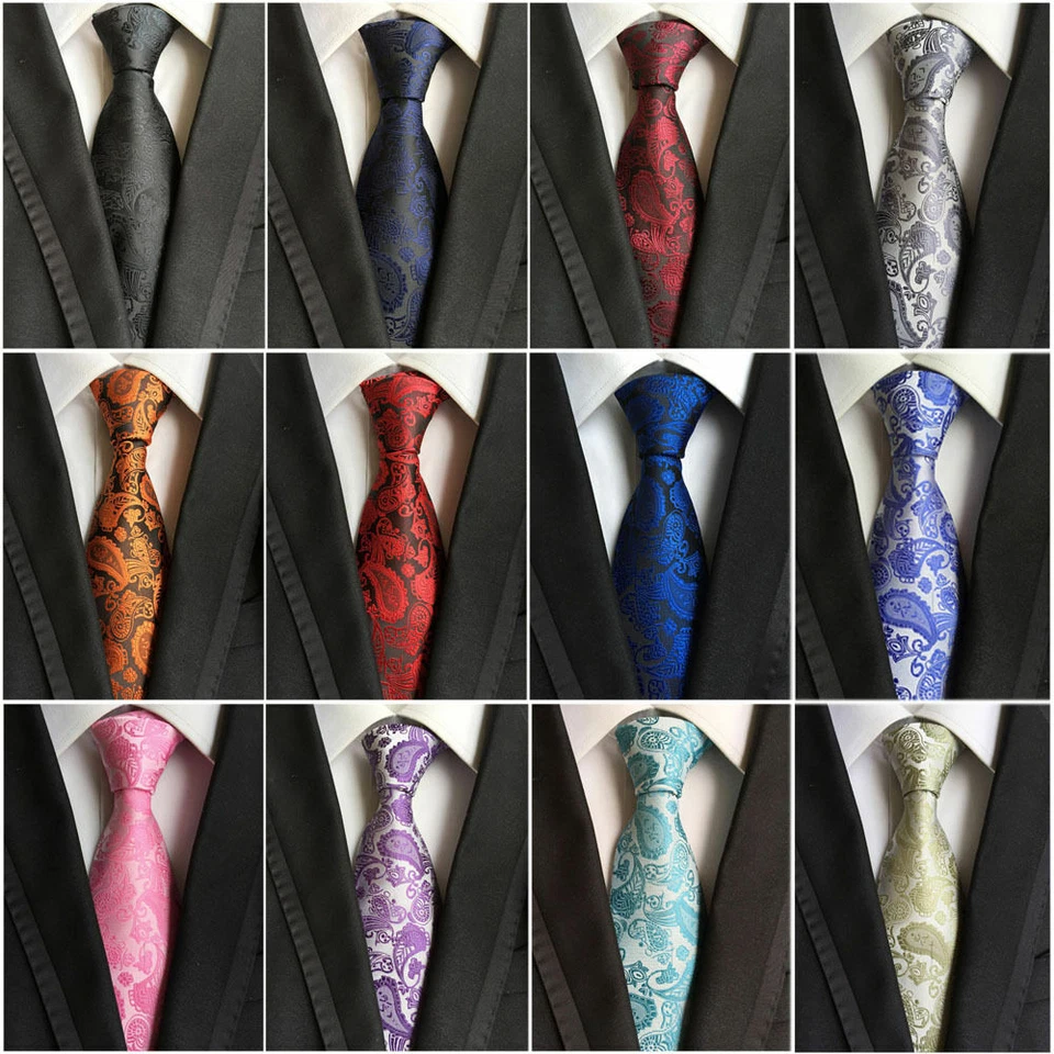 Herren klassische Paisley Krawatte JACQUARD GEWEBTE Krawatte Hochzeit Krawatten - Bild 1 von 1