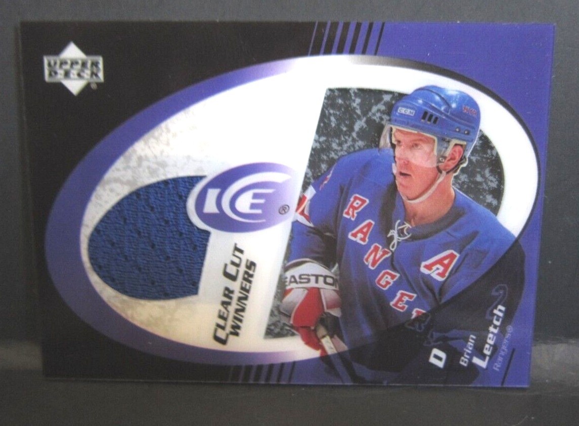 ■NHL Brian Leetch　ブライアン・リーチ Mirror Blue Brian Leetch 2003-04 Upper Deck Ice GU Blue Jersey Patch!Rangers D