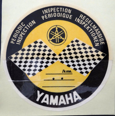 Oldtimer-Aufkleber Yamaha Service Inspektion Wartung 70er Jahre Motorrad