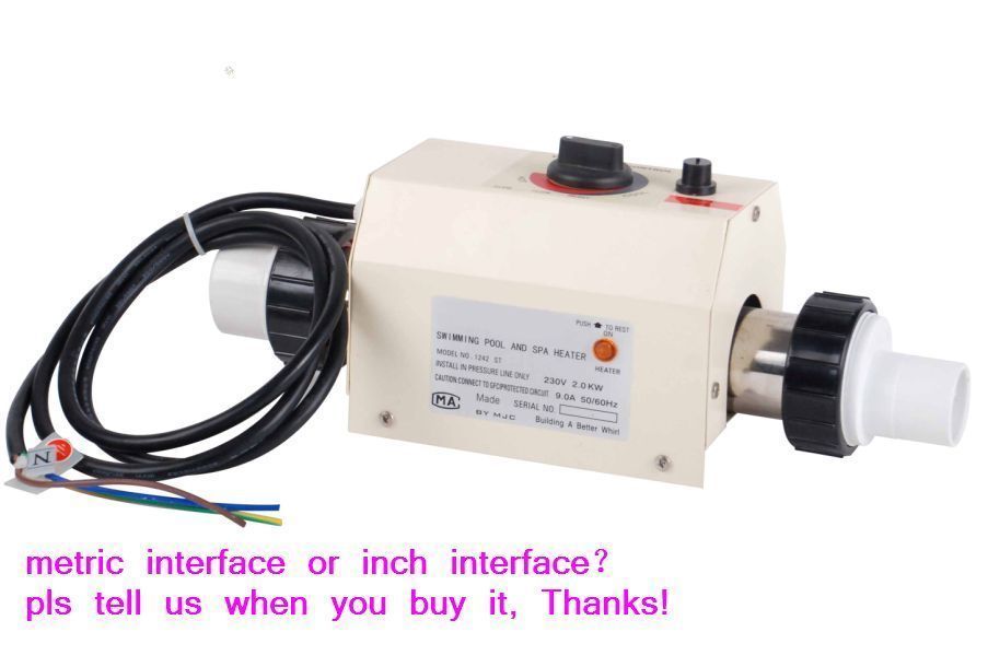 Lo último Nuevo Calentador de Agua 2KW Termostato para Hogar Piscina & SPA solo 220V