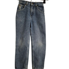 Vintage OshKosh Elastic Waist Jeans Pants Boys Size 5 R Light Blue Wash Ribbed