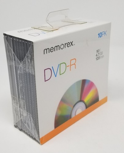 MEMOREX DVD-R BLANK RECORDING DVD TEN Pack 16X 4.7GB 120 MINUTES - Picture 2 of 3