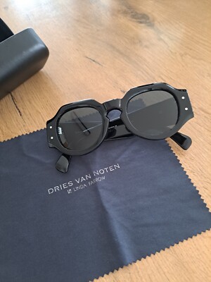Original Dries Van Noten Linda Farrow Sonnenbrille schwarz Luxus wie NEU!