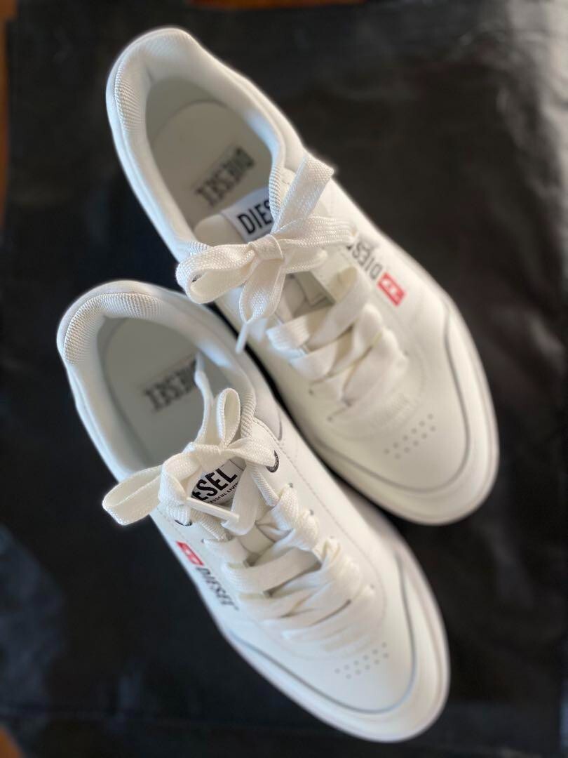 Diesel Sneakers Shoes White Thick Sole denim division Women's US6