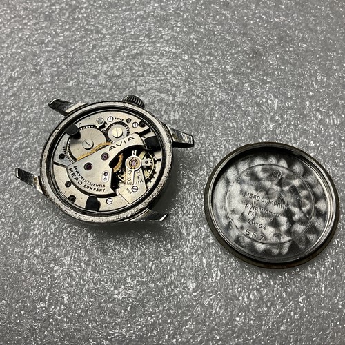 Vintage WW2 Avia Mead Boulevard 17 Jewels Military Style Stainless Steel Watch - Picture 14 of 24