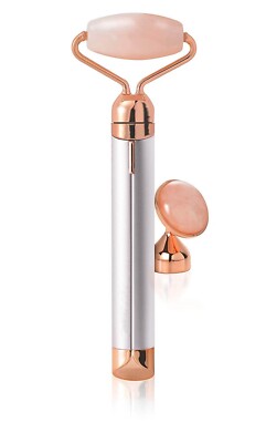 Virbrating Rose Quartz Facial De-Puffer Roller and Eye Press!